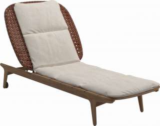 Gloster - Kay Liegestuhl - Geflecht: Copper - Kissen:  - Virtue Cloud - outdoor