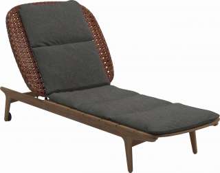 Gloster - Kay Liegestuhl - Geflecht: Copper - Kissen:  - Couture Coal - outdoor