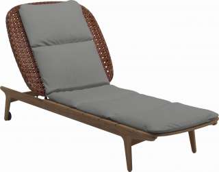Gloster - Kay Liegestuhl - Geflecht: Copper - Kissen:  - Dot Putty - outdoor