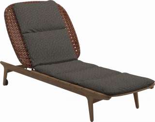 Gloster - Kay Liegestuhl - Geflecht: Copper - Kissen:  - Wave Quarry - outdoor