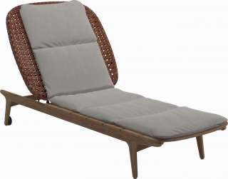 Gloster - Kay Liegestuhl - Geflecht: Copper - Kissen:  - Tuck Malt - outdoor