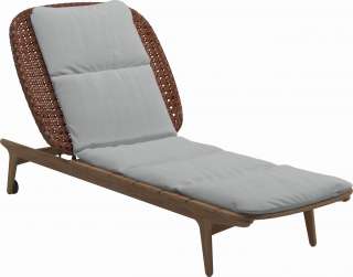 Gloster - Kay Liegestuhl - Geflecht: Copper - Kissen:  - Tuck Dust - outdoor