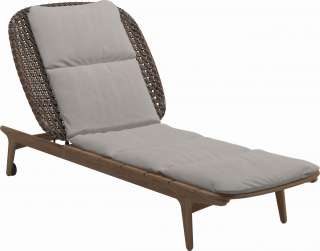 Gloster - Kay Liegestuhl - Geflecht: Brindle - Kissen:  - Fife Bone - outdoor