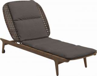 Gloster - Kay Liegestuhl - Geflecht: Brindle - Kissen:  - Robben Charcoal - outdoor