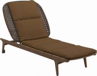 Gloster - Kay Liegestuhl - Geflecht: Brindle - Kissen:  - Wave Russet - outdoor