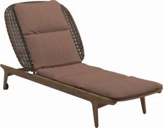 Gloster - Kay Liegestuhl - Geflecht: Brindle - Kissen:  - Tuck Cider - outdoor