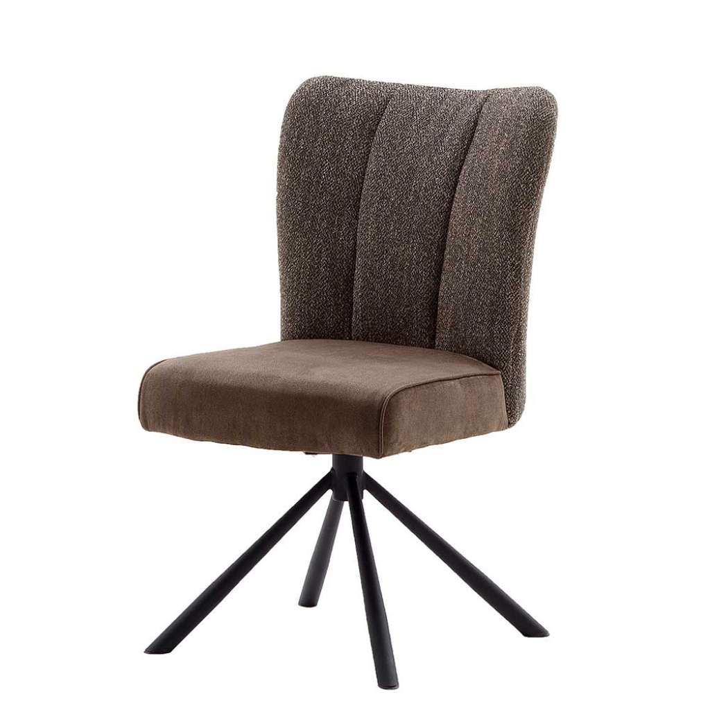 Drehbare Stühle in Hellbraun Stoff hoher Lehne (2er Set)