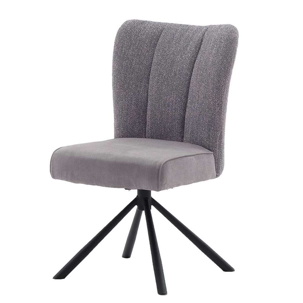 Esszimmer Polsterstühle in Grau Stoff drehbar (2er Set)