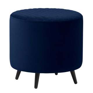 Samt Hocker in Blau Retrostil
