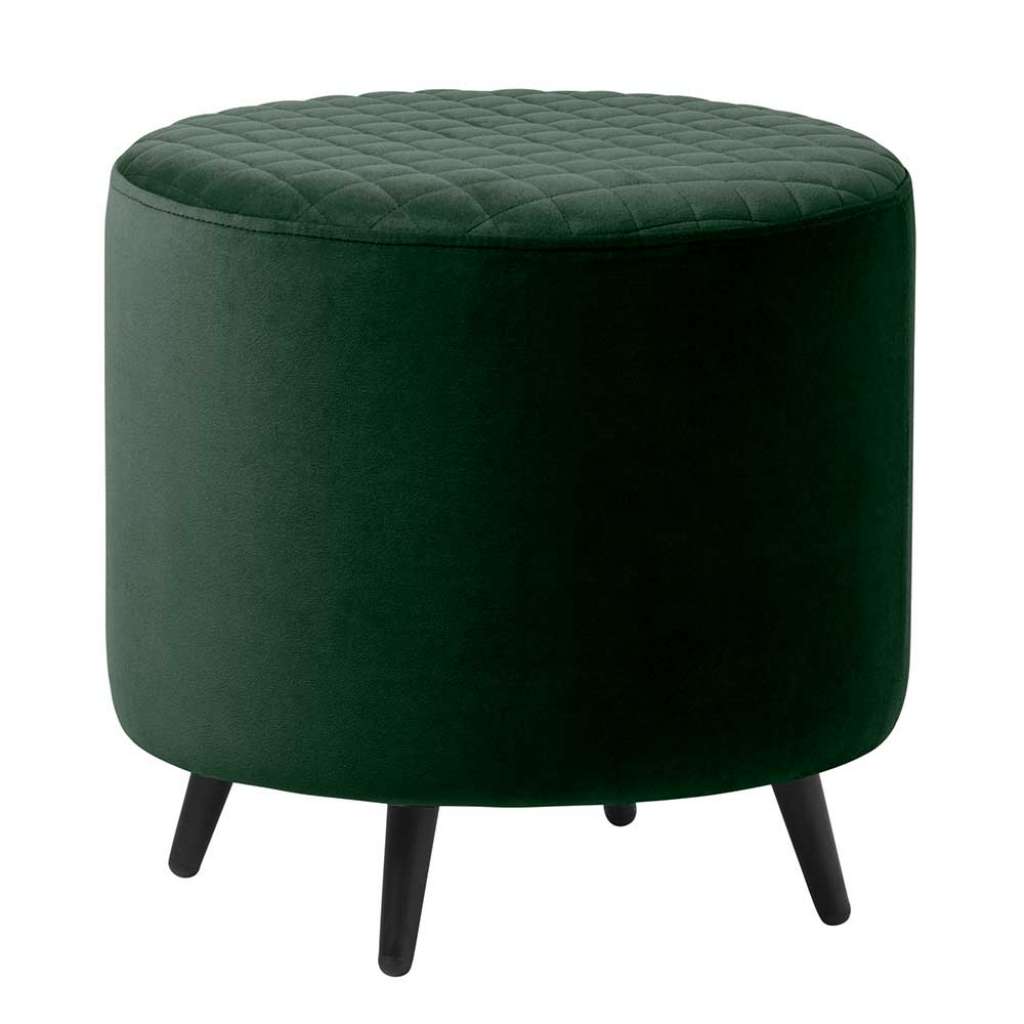 Sitzhocker in Grün Samt Retrostil