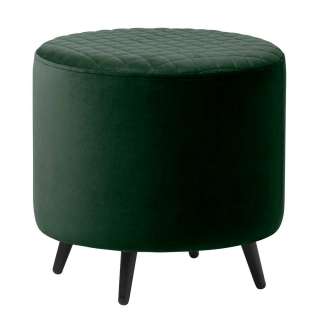 Sitzhocker in Grün Samt Retrostil