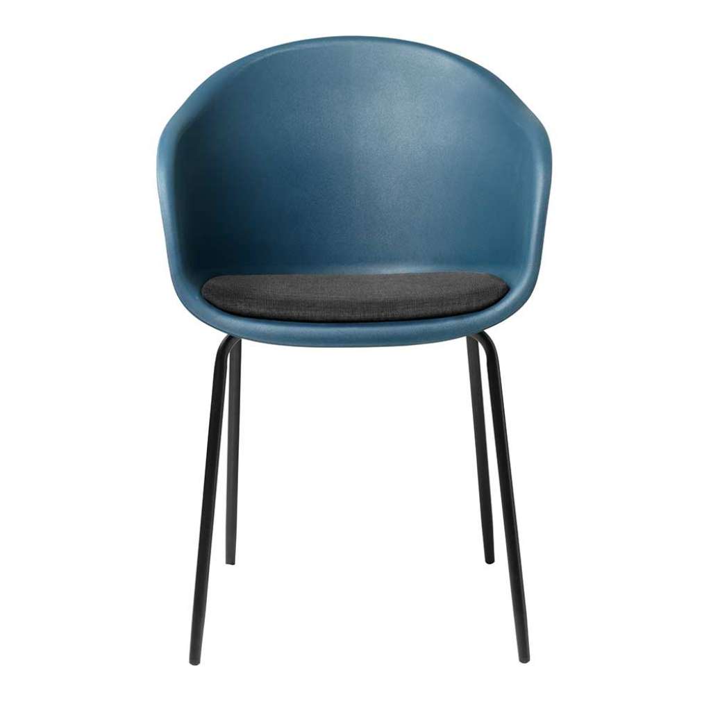 Armstühle in Blau Kunststoff Metallgestell (2er Set)