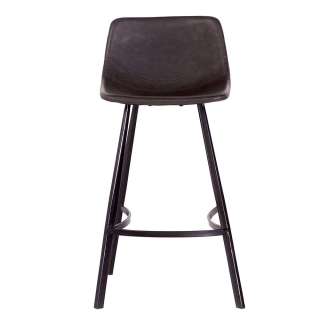 Tresenstuhl in Dunkelgrau Kunstleder 75 cm Sitzhöhe