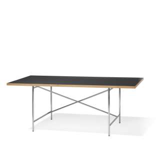 Richard Lampert - Eiermann 1 Schreibtisch - Tischplatte schwarz - Gestell chrom - 180 x 90 cm - indoor