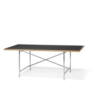 Richard Lampert - Eiermann 1 - Tischplatte schwarz - Gestell silber - 180 x 90 cm - indoor