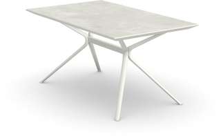 Fast - Moai Rectangular Beistelltisch mit Steinplatte - Tischplatte Stoneware Snow - outdoor