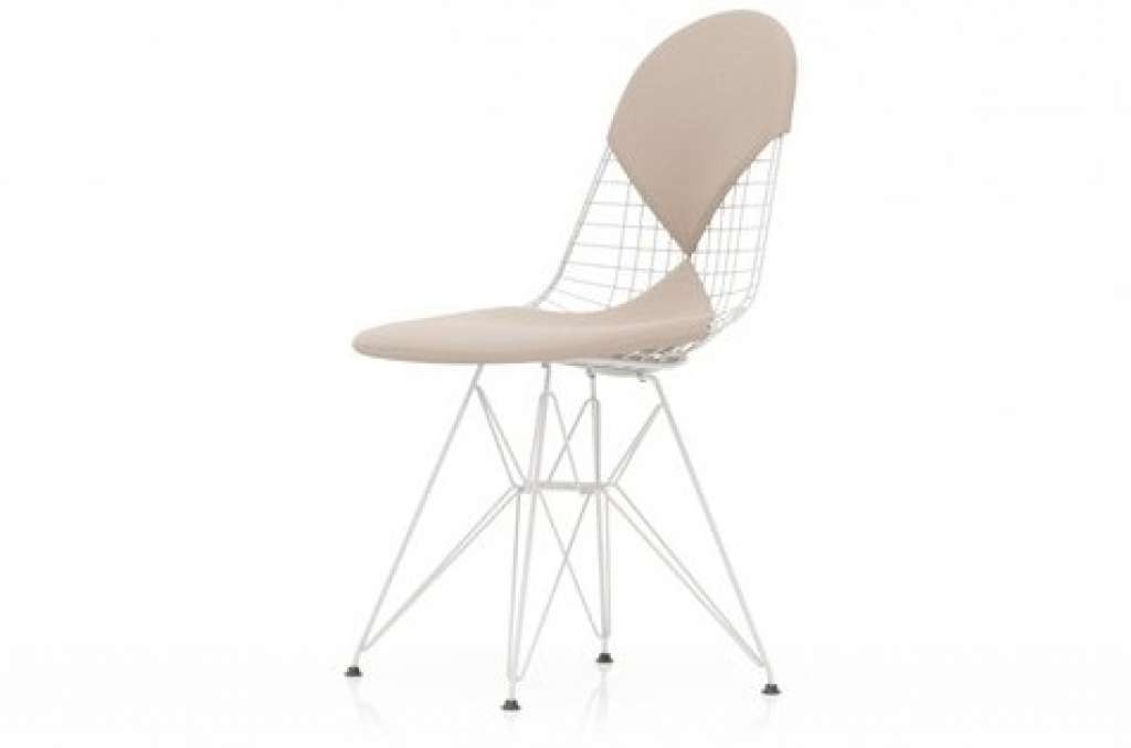 Vitra - Wire Chair DKR- 2 - Weiß - Gleiter weiss für Hartboden - nude/elfenbein - indoor