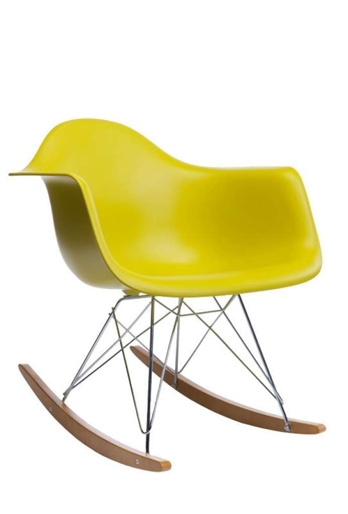 Vitra - Eames Plastic Armchair RAR, senf, glanzchrom, Ahorn gelblich, Hopsak05dunkelgrau - senf - indoor