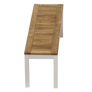 Jan Kurtz - Quadrat Bank weiß/teak - 145 cm - outdoor