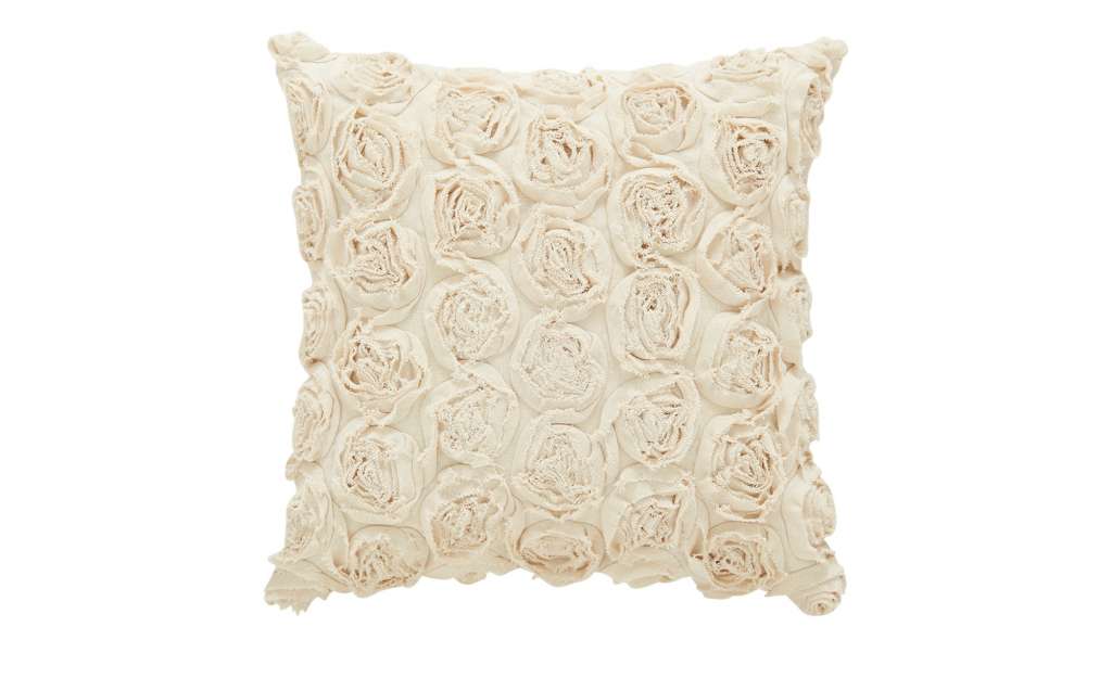 HOME STORY Kissen  Rosenapplikation ¦ beige ¦ 100% Polyesterfüllung 400gr. Heimtextilien > Kissen > Dekokissen - Höffner