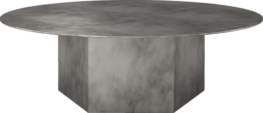 Gubi - Epic Couchtisch - Misty Gray Steel- Ø110 cm - indoor