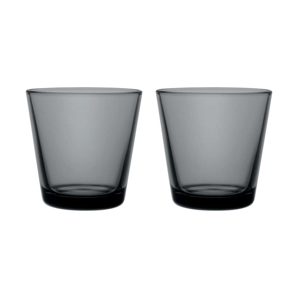 Iittala - Kartio 2er Set Glas, 0,2l - dunkelgrau - indoor