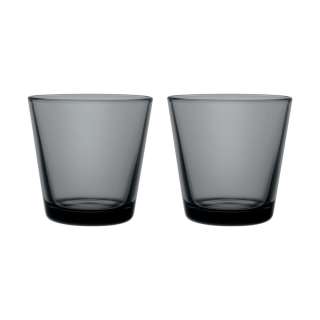 Iittala - Kartio 2er Set Glas, 0,2l - dunkelgrau - indoor