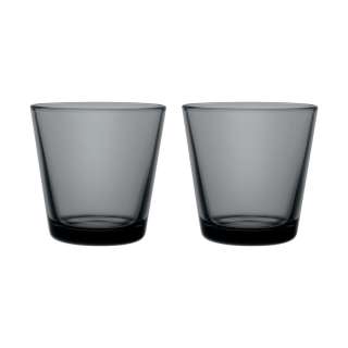 Iittala - Kartio 2er Set Glas, 0,2l - dunkelgrau - indoor