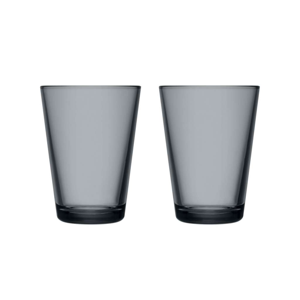 Iittala - Kartio 2er Set Glas, 0,4l - dunkelgrau - indoor