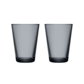 Iittala - Kartio 2er Set Glas, 0,4l - dunkelgrau - indoor