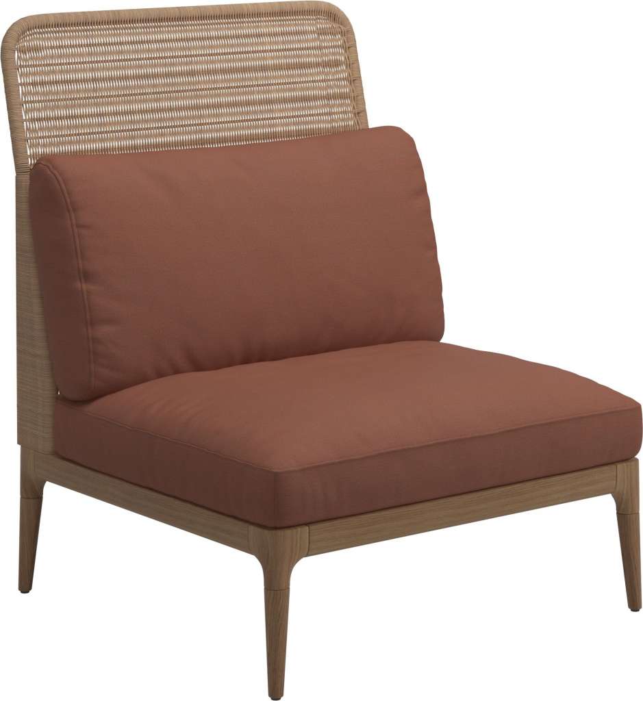 Gloster - Lima Mittelmodul High Back - Gestell: Teak, Wheat Wicker - Blend Clay - outdoor