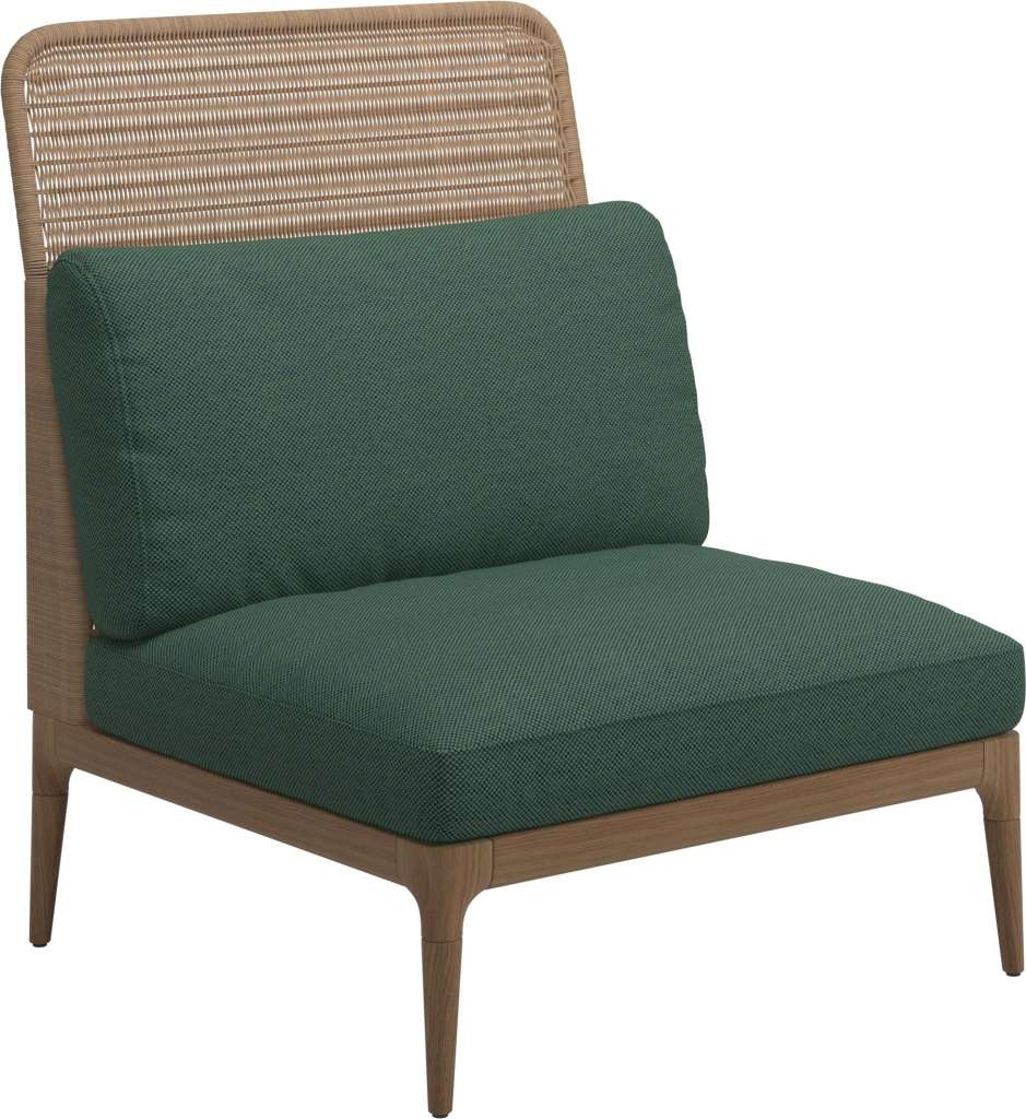 Gloster - Lima Mittelmodul High Back - Gestell: Teak, Wheat Wicker - Robben Forest - outdoor