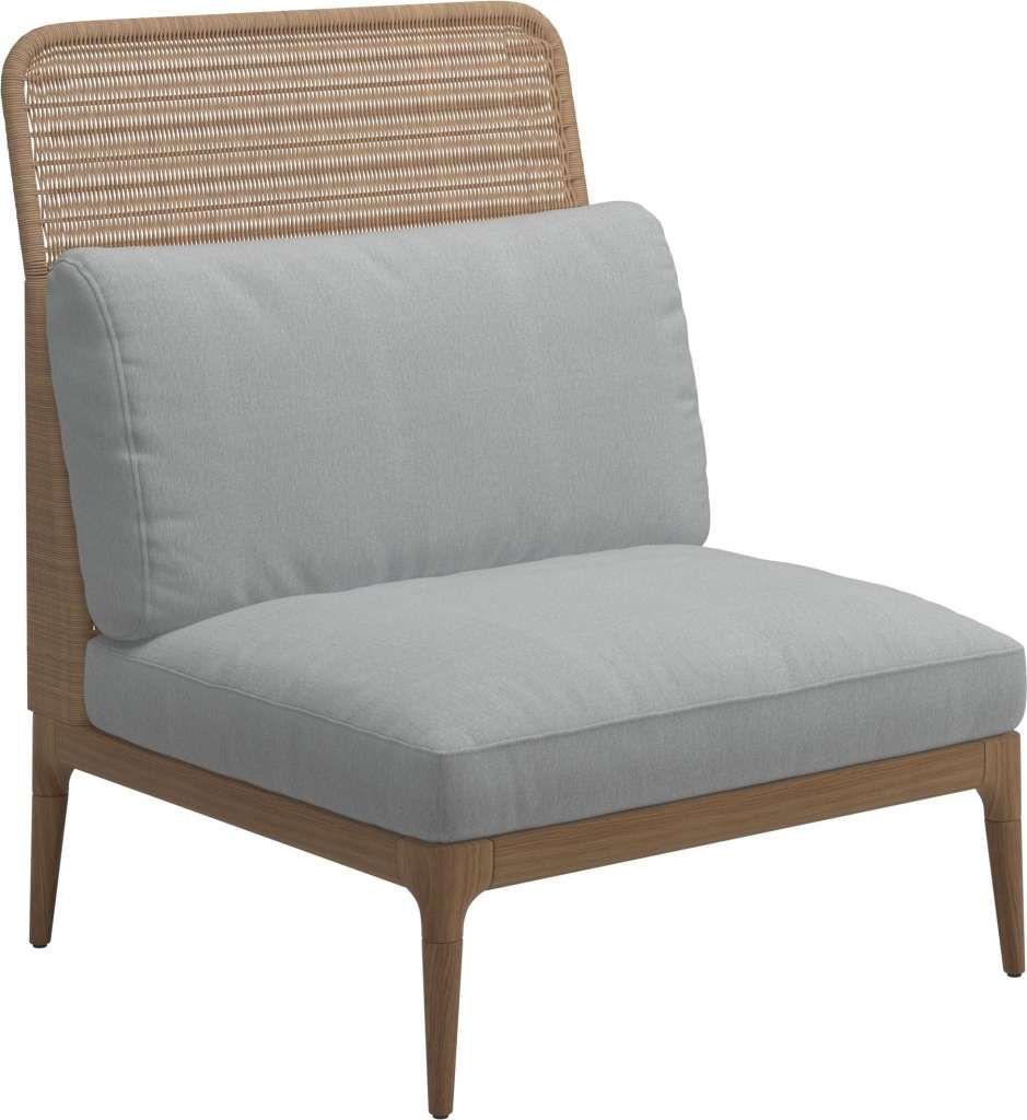 Gloster - Lima Mittelmodul High Back - Gestell: Teak, Wheat Wicker - Tuck Dust - outdoor