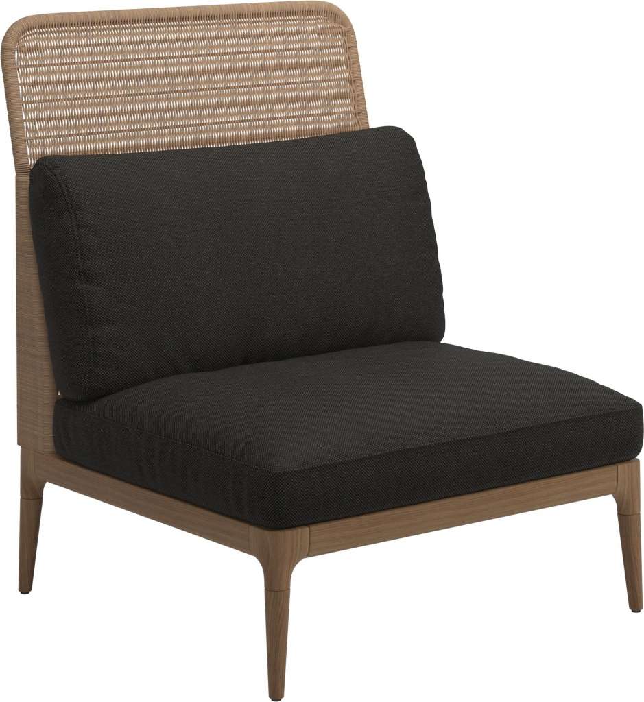 Gloster - Lima Mittelmodul High Back - Gestell: Teak, Wheat Wicker - Ravel Sable - outdoor