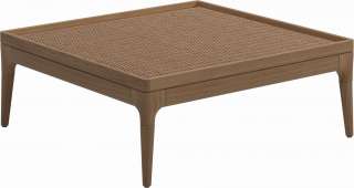 Gloster - Lima Coffee Table - Natural Teak / Wheat Wicker - outdoor