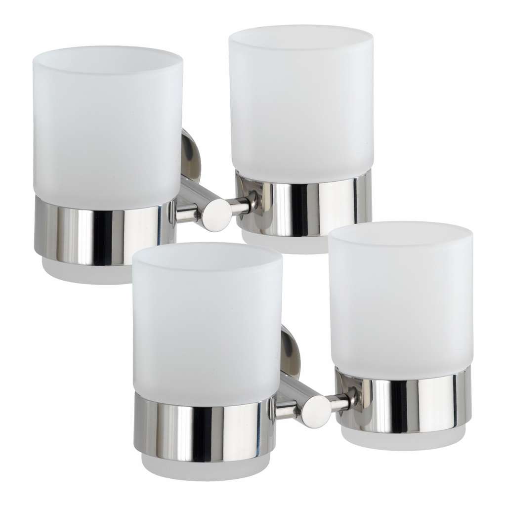 home24 Zahnputzbecherhalter Duo Bosio (2er-Set)