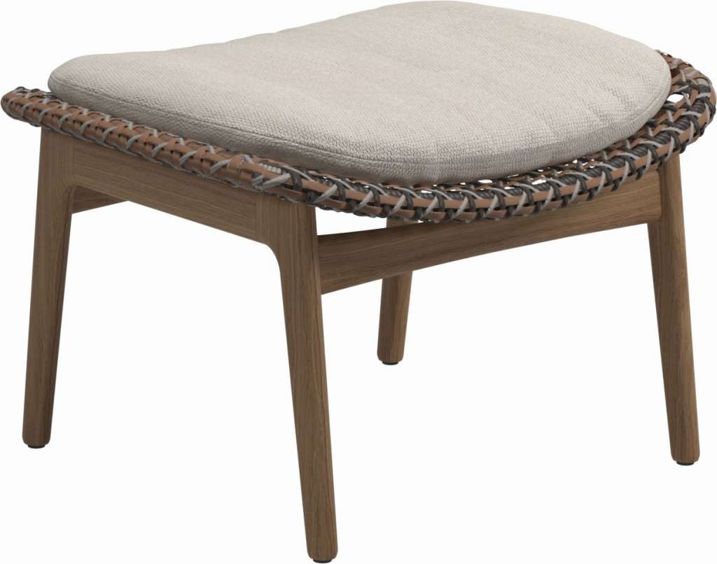 Gloster - Kay Ottomane - Geflecht: Brindle - Kissen:  - Virtue Cloud - outdoor