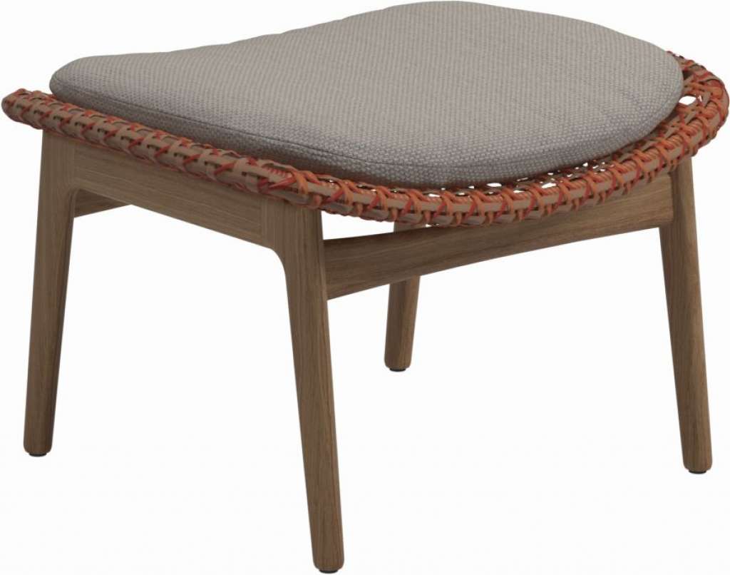 Gloster - Kay Ottomane - Geflecht: Copper - Kissen:  - Couture Pebble - outdoor