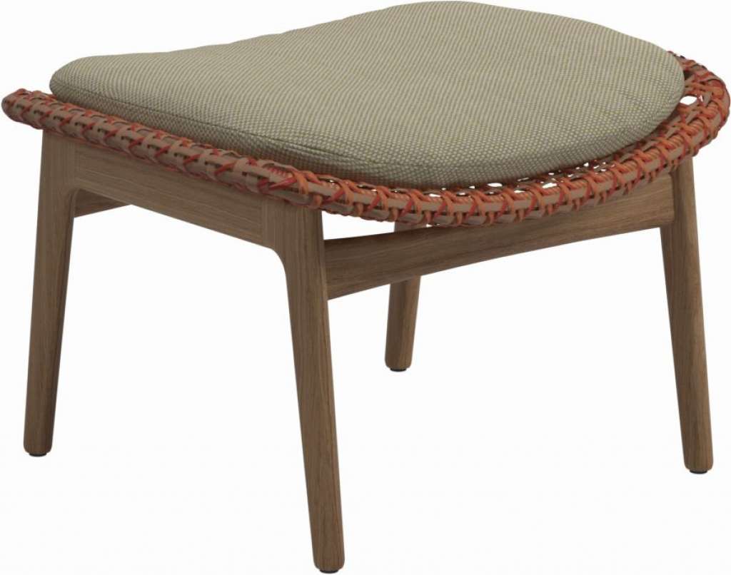 Gloster - Kay Ottomane - Geflecht: Copper - Kissen:  - Robben Lichen - outdoor