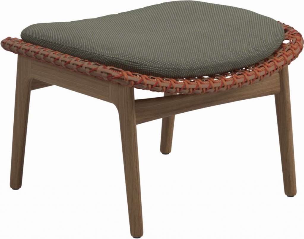 Gloster - Kay Ottomane - Geflecht: Copper - Kissen:  - Robben Leaf - outdoor
