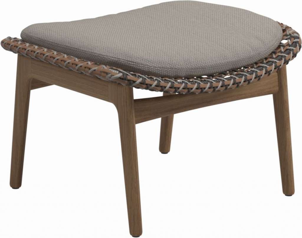 Gloster - Kay Ottomane - Geflecht: Brindle - Kissen:  - Couture Pebble - outdoor