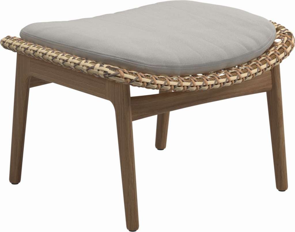Gloster - Kay Ottomane - Geflecht: Harvest - Kissen:  - Blend Linen - outdoor