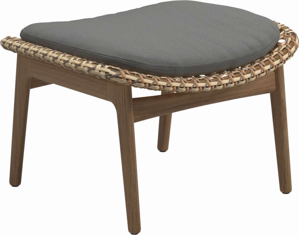 Gloster - Kay Ottomane - Geflecht: Harvest - Kissen:  - Blend Fog - outdoor