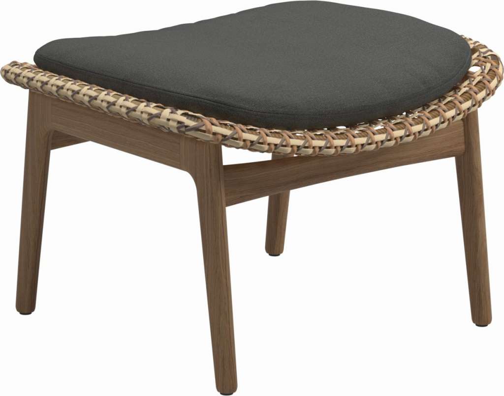 Gloster - Kay Ottomane - Geflecht: Harvest - Kissen:  - Blend Coal - outdoor