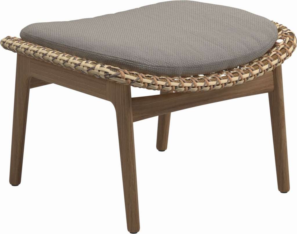 Gloster - Kay Ottomane - Geflecht: Harvest - Kissen:  - Couture Pebble - outdoor