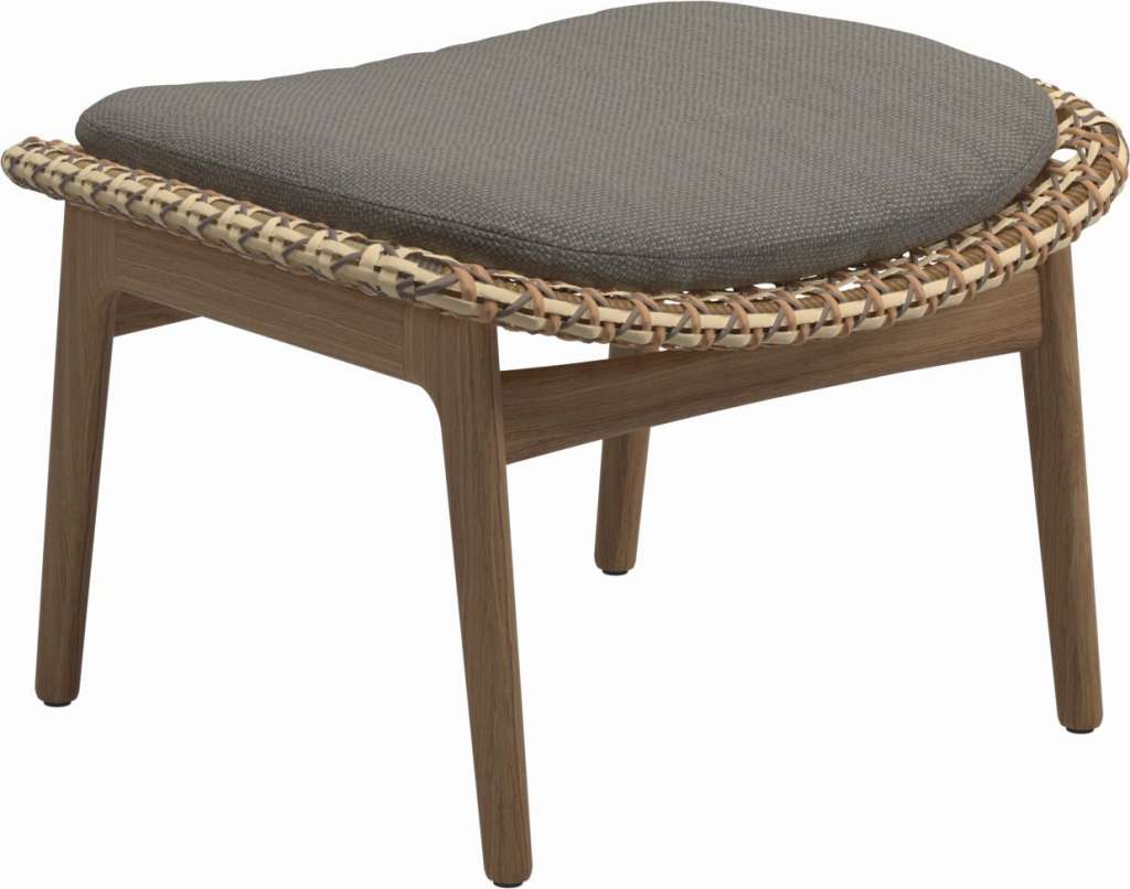 Gloster - Kay Ottomane - Geflecht: Harvest - Kissen:  - Couture Smoke - outdoor