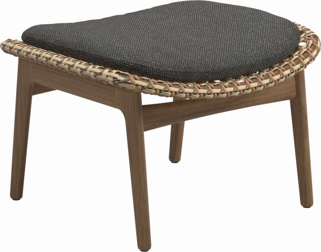 Gloster - Kay Ottomane - Geflecht: Harvest - Kissen:  - Couture Coal - outdoor