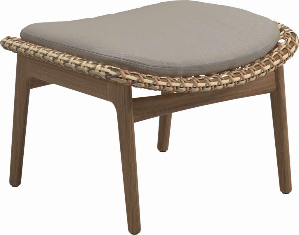 Gloster - Kay Ottomane - Geflecht: Harvest - Kissen:  - Dot Oyster - outdoor