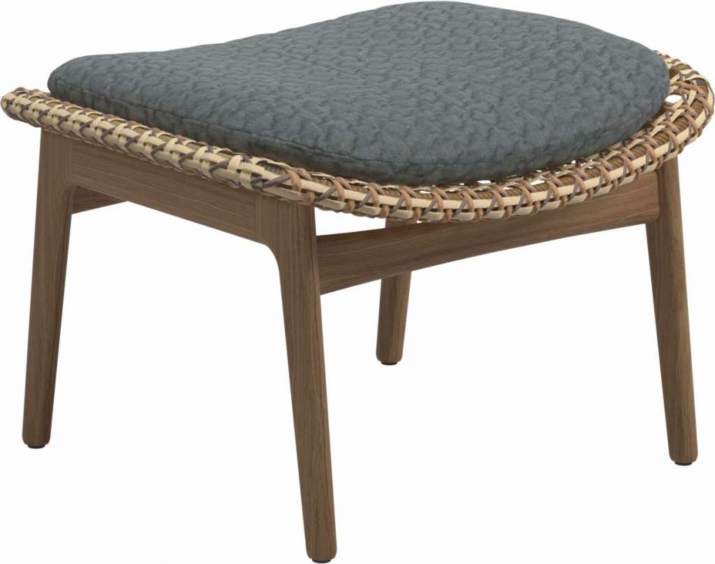 Gloster - Kay Ottomane - Geflecht: Harvest - Kissen:  - Wave Gravel - outdoor