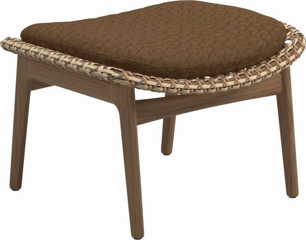 Gloster - Kay Ottomane - Geflecht: Harvest - Kissen:  - Wave Russet - outdoor